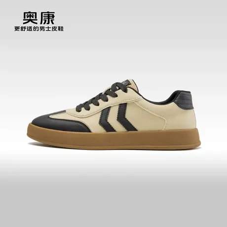 Aokang奥康春秋季新款时尚休闲板鞋男舒适透气防滑耐磨单鞋商品大图