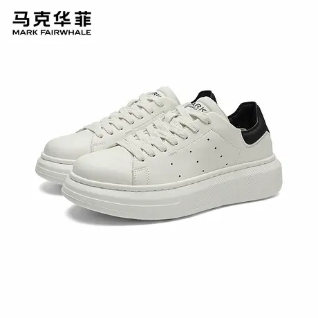 马克华菲板鞋男夏季厚底透气小白鞋男士2025新款增高休闲鞋子男鞋商品大图
