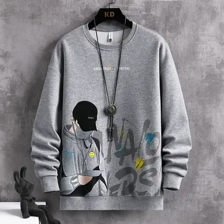 春秋季长袖t恤男孩12-15岁青少年学生13圆领卫衣14大童潮流上衣服商品大图