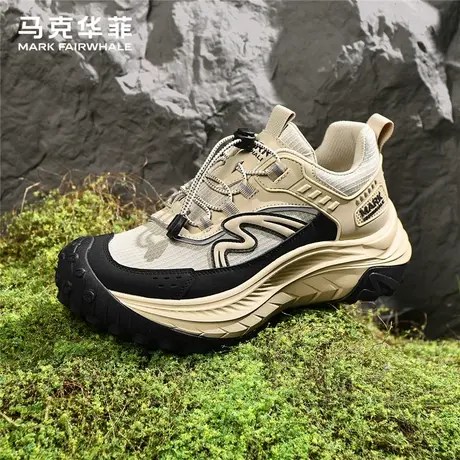 马克华菲男士户外登山鞋男夏季复古增高运动爬山徒步鞋厚底老爹鞋商品大图