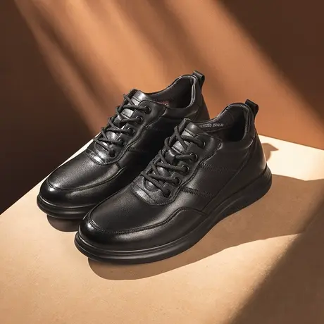 奥康男鞋冬季新款加绒保暖父亲鞋增高爸爸鞋商务正装皮鞋商品大图