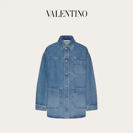 【季末优惠】华伦天奴VALENTINO男士 VLOGO SIGNATURE 牛仔衬衫商品大图