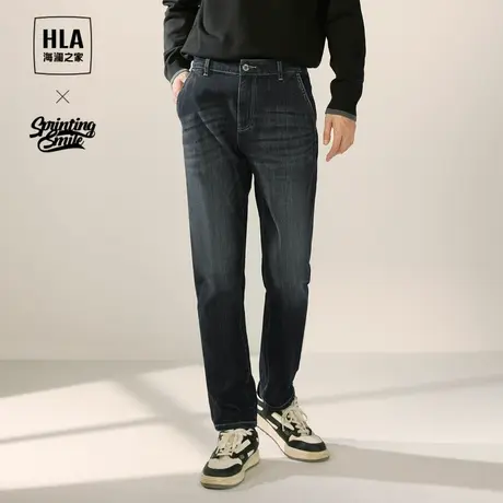 HLA海澜之家SPRINTING SMILE系列牛仔裤2023秋冬微弹长裤男图片