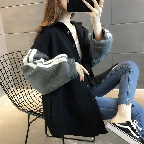 毛衣2024新款女装春秋季春装春款针织开衫宽松外套中长款百搭洋气图片