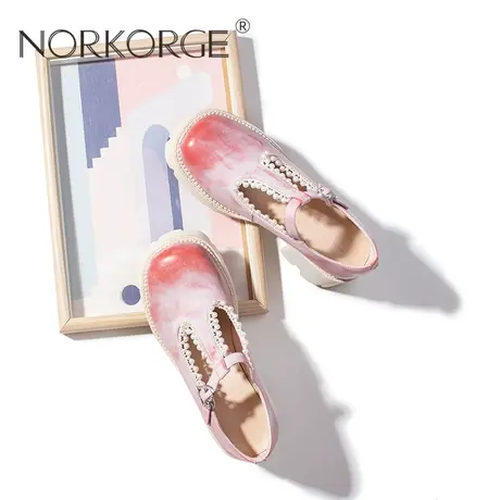 甜美蜜桃粉时装单鞋图片