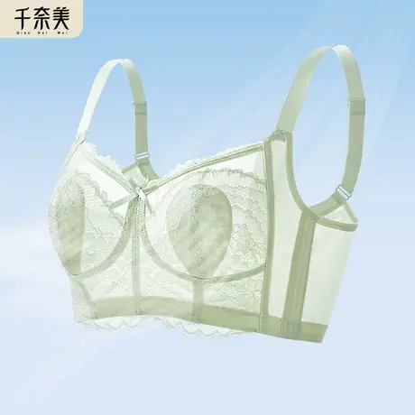 千奈美超薄全罩杯大胸显小内衣女无钢圈兔耳朵显胸小文胸罩商品大图