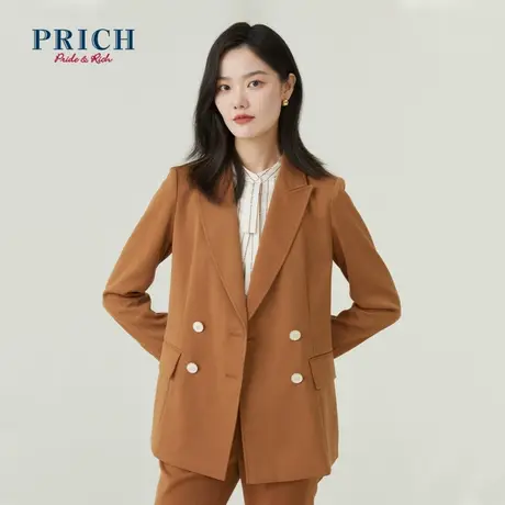 PRICH商场同款西装秋冬新款感职业通勤双排扣外套上衣女商品大图