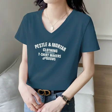 短袖t恤女纯棉2022年夏装新款上衣百搭学生半袖小清新宽松韩版潮商品大图