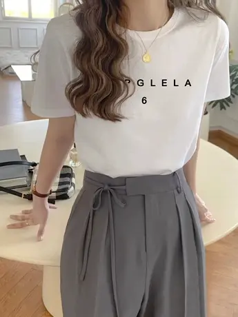 宽松小众上衣大码春秋内搭打底衫夏季半袖2023仿棉白色短袖t恤女商品大图