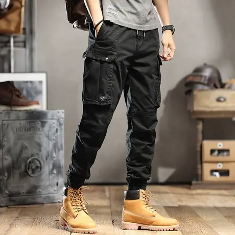 春季潮牌休闲裤男宽松束脚工装裤男潮流百搭ins长裤子男户外耐磨商品大图