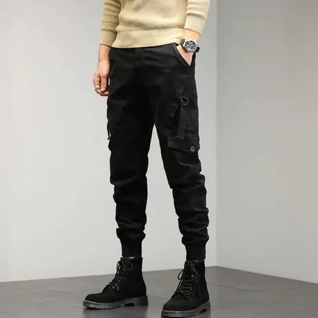 时尚宽松工装裤潮流多口袋裤子男款夏季透气九分裤男款夏季工装裤商品大图