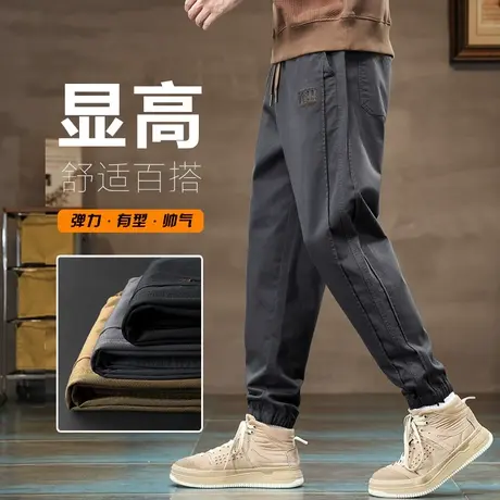 高端修身小脚日系工装春秋款高级感束脚九分休闲裤子春季2024新款商品大图