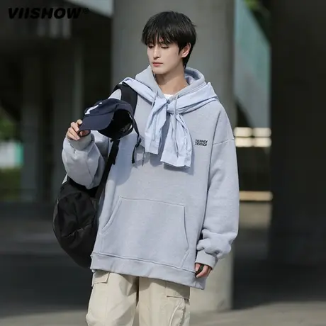 VIISHOW美式复古高街重磅卫衣男连帽潮牌oversize设计感小众上衣图片