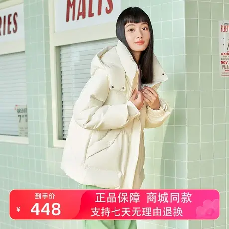 坦博尔2023新款羽绒服女短款韩版廓形时尚百搭可脱卸帽秋冬外套潮图片