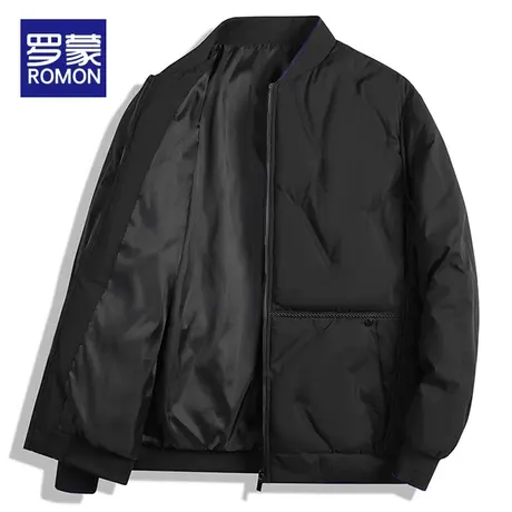罗蒙秋冬季棉衣男2023新款棒球领外套加厚保暖棉袄服男士休闲上衣图片