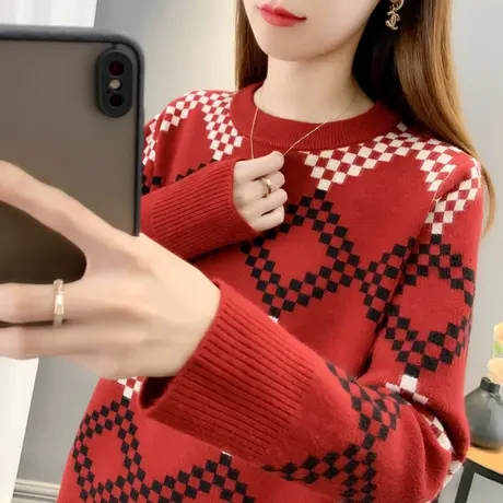 毛衣2022年新款爆洋气时尚时髦圆领秋冬季打底衫女秋冬2022早秋款图片
