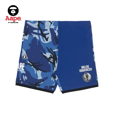 Aapex NBA潮流联名男装春夏迷彩撞色拼接印花潮流短裤9559XXI图片