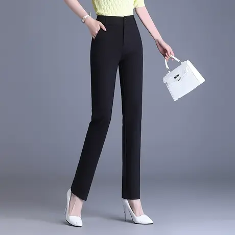 窄版直筒裤西装裤女春秋2023新款显瘦高腰长裤气质通勤休闲职业裤图片