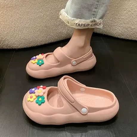 踩屎感包头拖鞋女夏外穿2023年新款厚底百搭洞洞鞋防滑沙滩凉拖鞋商品大图