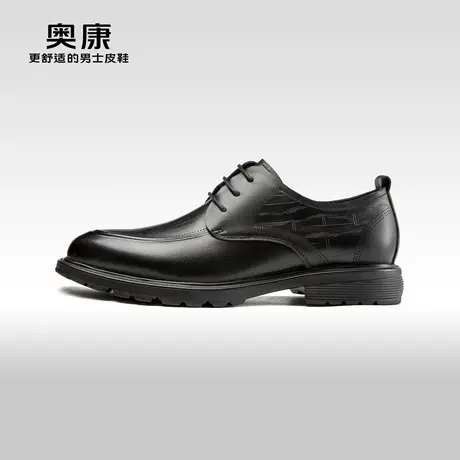 AOKANG奥康2024春季新款商务正装德比鞋男真皮轻质系带上班单鞋图片