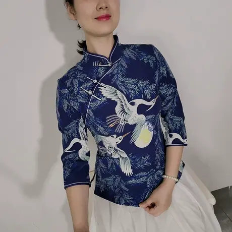 傲雪屋秋冬新品中国风改良中袖旗袍上衣中式高端修身日常唐装女商品大图