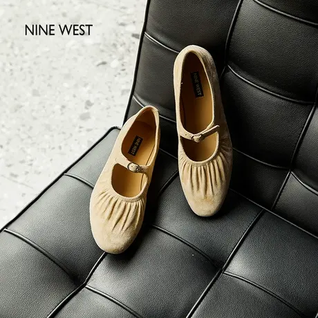 Nine West/玖熙玛丽珍女鞋2025夏季新款软底舒适小羊皮单鞋芭蕾鞋商品大图