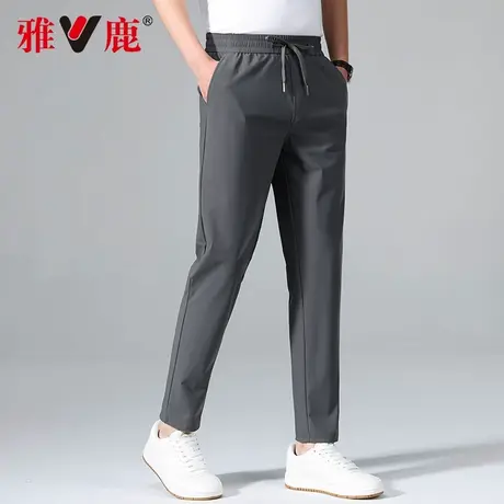 雅鹿男士休闲2024春季新款商务修身西裤工装裤厚款男裤直筒长裤子图片