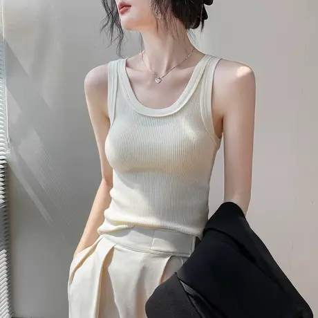 歌倍尚韩版吊带背心女2025夏季新款修身显瘦内搭夏日外穿无袖上衣商品大图