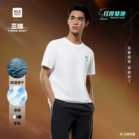 HLA/海澜之家运动三体·红岸基地系列短袖t恤25夏季新凉感上衣男商品大图