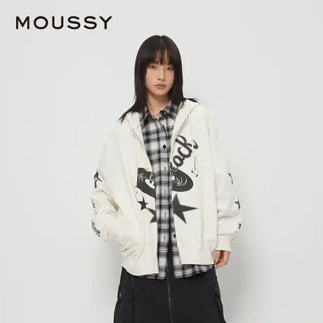 MOUSSY 夏季新品美式复古摇滚音符印花卫衣外套028HAZ90-2231图片