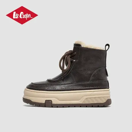 Lee Cooper2024冬季新款雪地靴女整批加绒保暖防水棉鞋兔毛靴子女商品大图