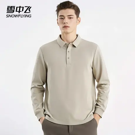 雪中飞男装polo衫2024新款秋季轻薄透气休闲商务翻领套头长袖男士商品大图