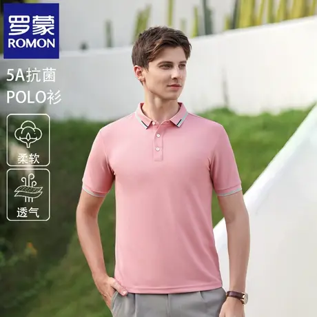 罗蒙高端休闲POLO衫短袖t恤男夏季薄款透气舒适翻领半袖保罗衫N2Z商品大图