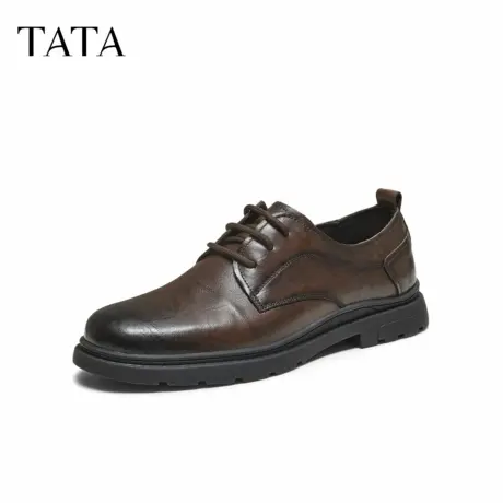 TATA他她皮鞋男款2025秋舒适百搭休闲新款棕黑色公务鞋子VQJ01CM5商品大图