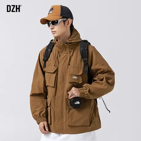 男士户外机能冲锋衣男款秋季男装2023年新款工装防风外套潮高级感商品大图