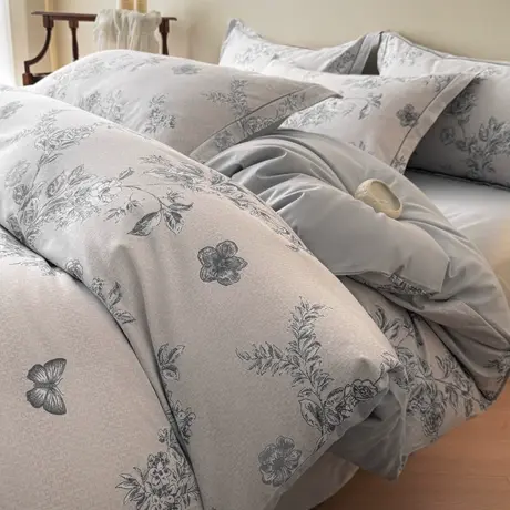 恒源祥全棉磨毛四件套床单被套纯棉床单款单双人家用四季通用床品商品大图