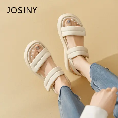 卓诗尼凉鞋女2025新款夏季外穿厚底罗马凉鞋软底百搭魔术贴沙滩鞋图片