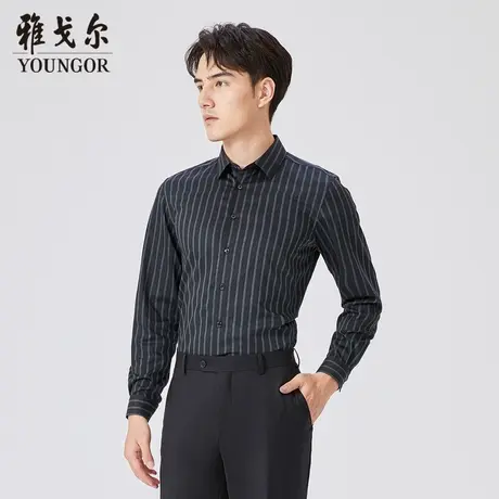 雅戈尔奥莱 商场同款男士长袖衬衫秋冬新款官方商务休闲衬衫商品大图