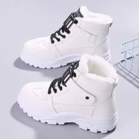 高帮老爹鞋女款2023冬季新款运动女鞋初中学生加绒加厚东北大棉鞋商品大图
