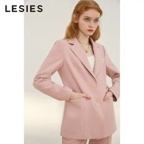 LESIES蓝色倾情春秋女装时尚质感高级感通勤OL小西装外套上衣图片