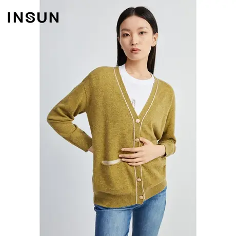 INSUN恩裳线上专选秋季一手长宽松羊毛针织衫开衫商品大图