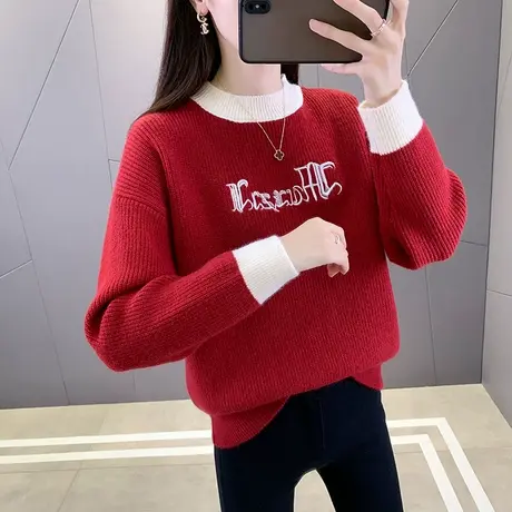 毛衣女款2023新款秋冬季时尚洋气加厚针织打底衫内搭洋气显瘦上衣商品大图