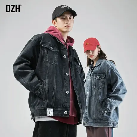 男士牛仔外套男韩版潮流秋季情侣款衣服宽松潮牌男装新款工装夹克商品大图
