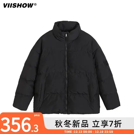 VIISHOW纯色羽绒服男生冬季新款白鸭绒学生百搭宽松黑色加厚外套商品大图