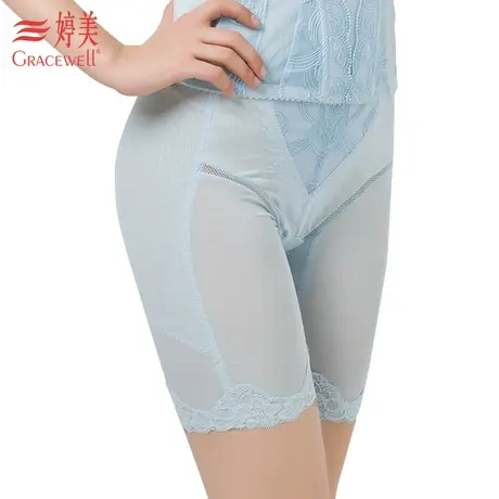婷美塑身美体裤冰蓝收腹提臀女塑身高腰轻薄紧身产后收大腿TC1001图片