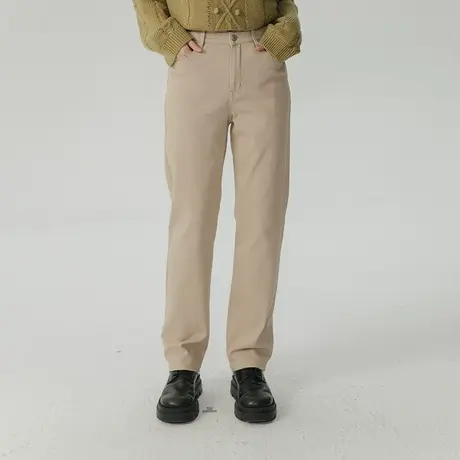 omont蛋挞家 高腰直筒牛仔裤女2023冬季新款百搭显瘦长裤小脚裤图片