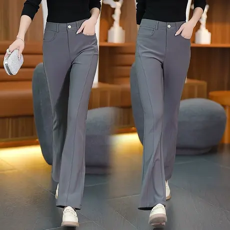 休闲喇叭裤女秋季2023新款弹力收腹气质西装裤垂感百搭显瘦鱼尾裤商品大图