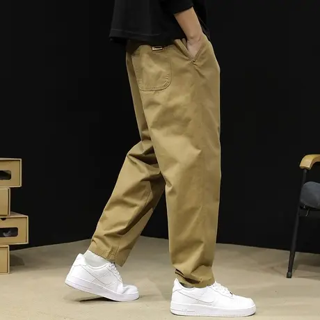 直筒休闲裤男2023新款秋季潮牌宽松大码锥形男款百搭裤子男裤春秋图片