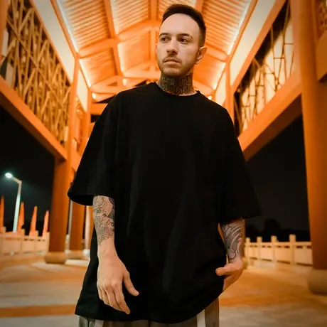 加肥加大纯色宽松T恤男士情侣装纯棉胖子半袖大码男装短袖五分袖商品大图