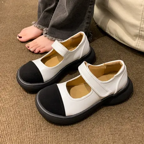 法式甜酷玛丽珍鞋女一字扣带松糕底单鞋2023新款春秋季厚底休闲鞋商品大图